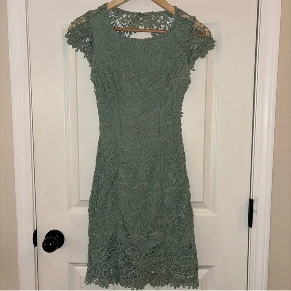 Lulus Romance Language Sage Backless Lace Dress - XS - Picture 3 of 7